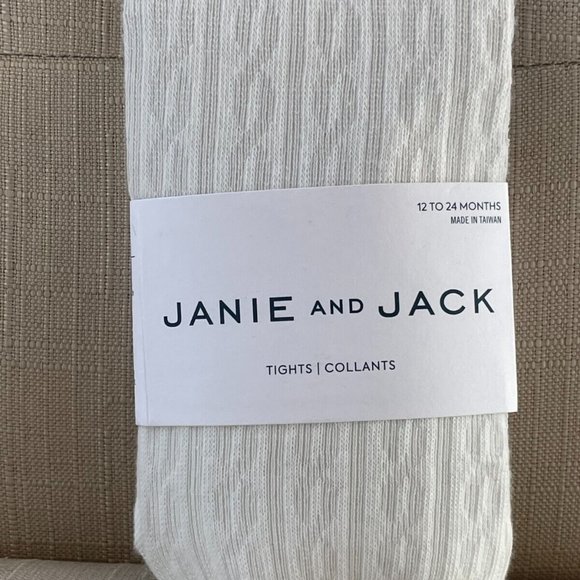 Janie and Jack Ivory Cream Cable Tights Holidays Girl New NWT - Picture 2 of 7